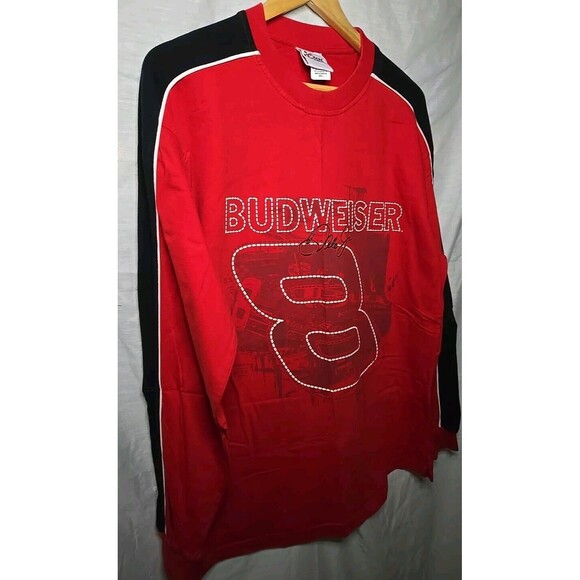 Dale Earnhardt Jr #8 Chase Authentic Long Sleeve Shirt Red Black Budweiser Sz Lg - Picture 3 of 8